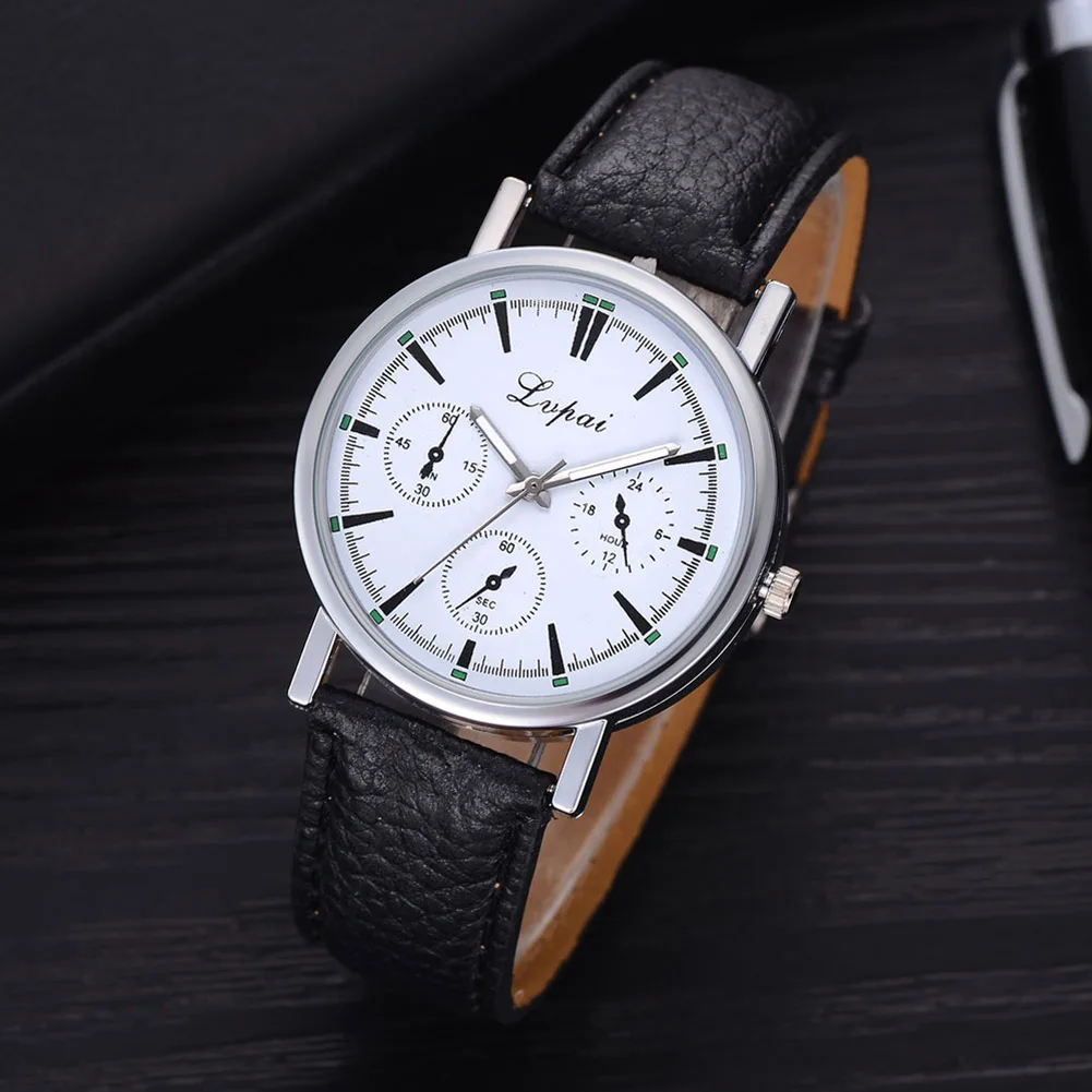 Женские кварцевые наручные часы 3 весы циферблаты с ремешком из искусственной