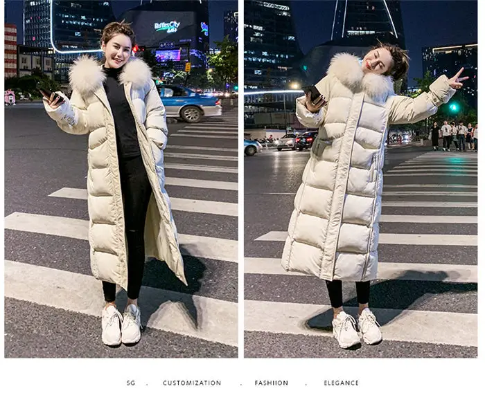 Новое поступление, зимние куртки и длинные пальто для женщин, парки, плотное теплое пальто, х-длинные пальто, женская хлопковая одежда f1735