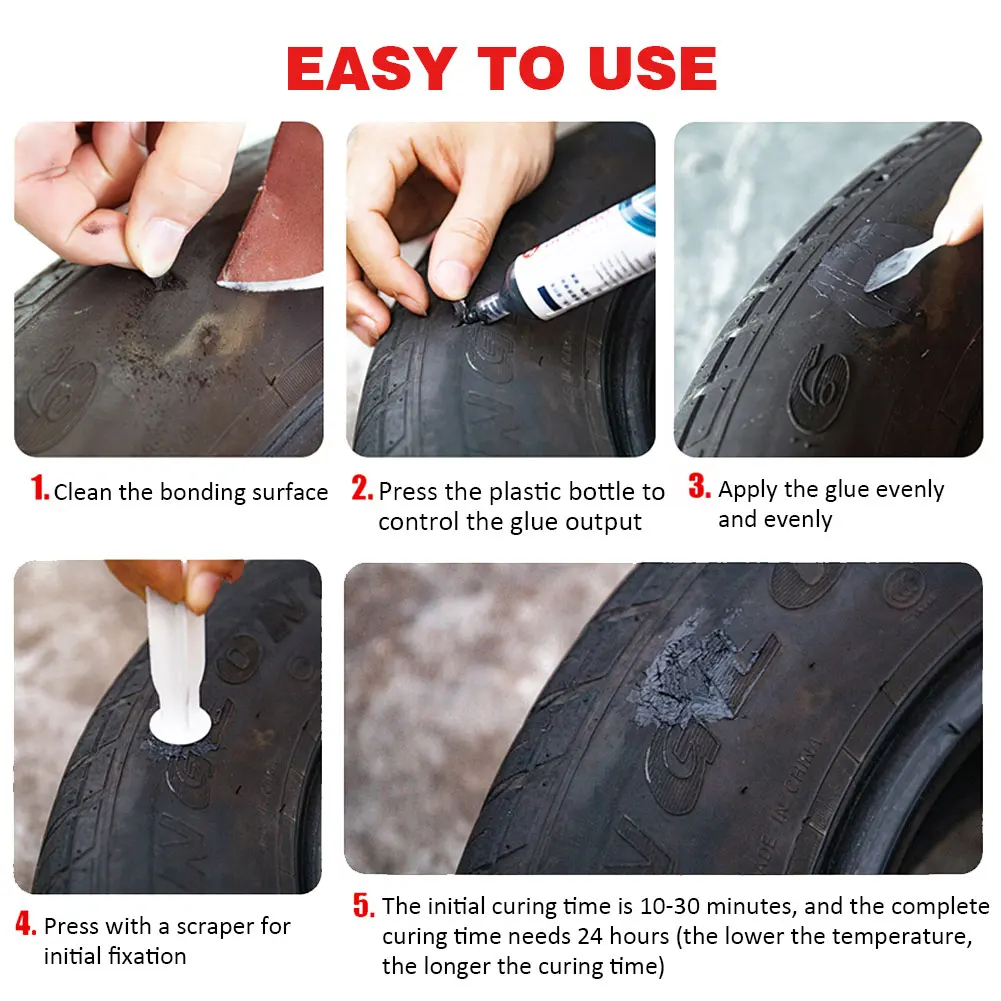 

Tire Glue Studding Tool 30ml Tyre Repair Household Softness Waterproof Easy Apply Car Motorcycle Cream Environmental Protection