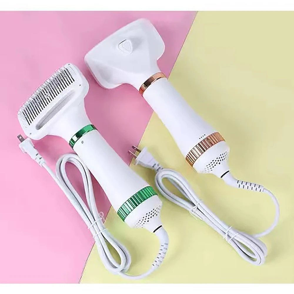 Двухв-1 гребень для удаления шерсти животных с горячим воздухом, однокнопочный выключатель, портативный, для расчёсывания шерсти кошек, сушилки для собак, низкий уровень шума, регулируемая температура.
