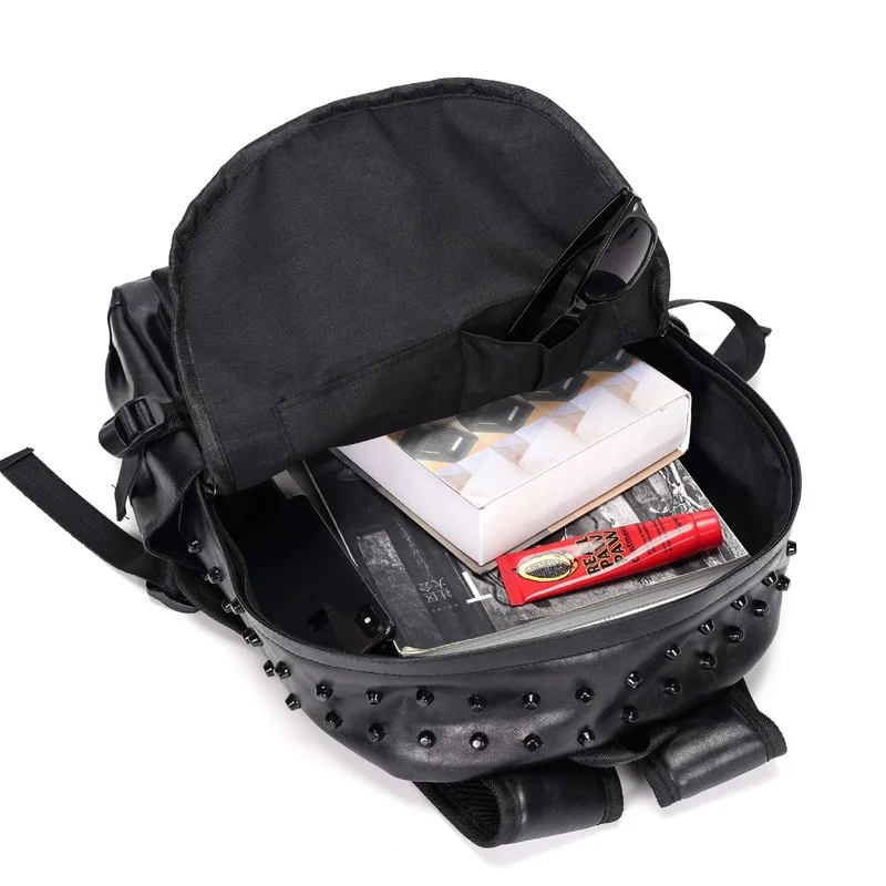 Модные мужские рюкзаки с заклепками в уличном стиле сумки для ноутбука