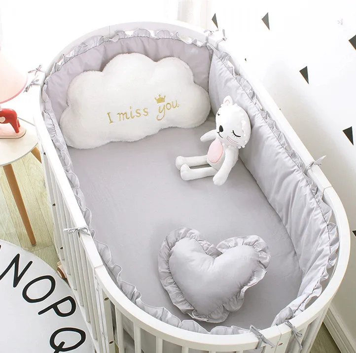

5pcs Nursery Bedding Set Kit pink dot Crib Baby Bed Set Baby Cot Bedclothes Infant Crib Bumper ,4bumper+sheet