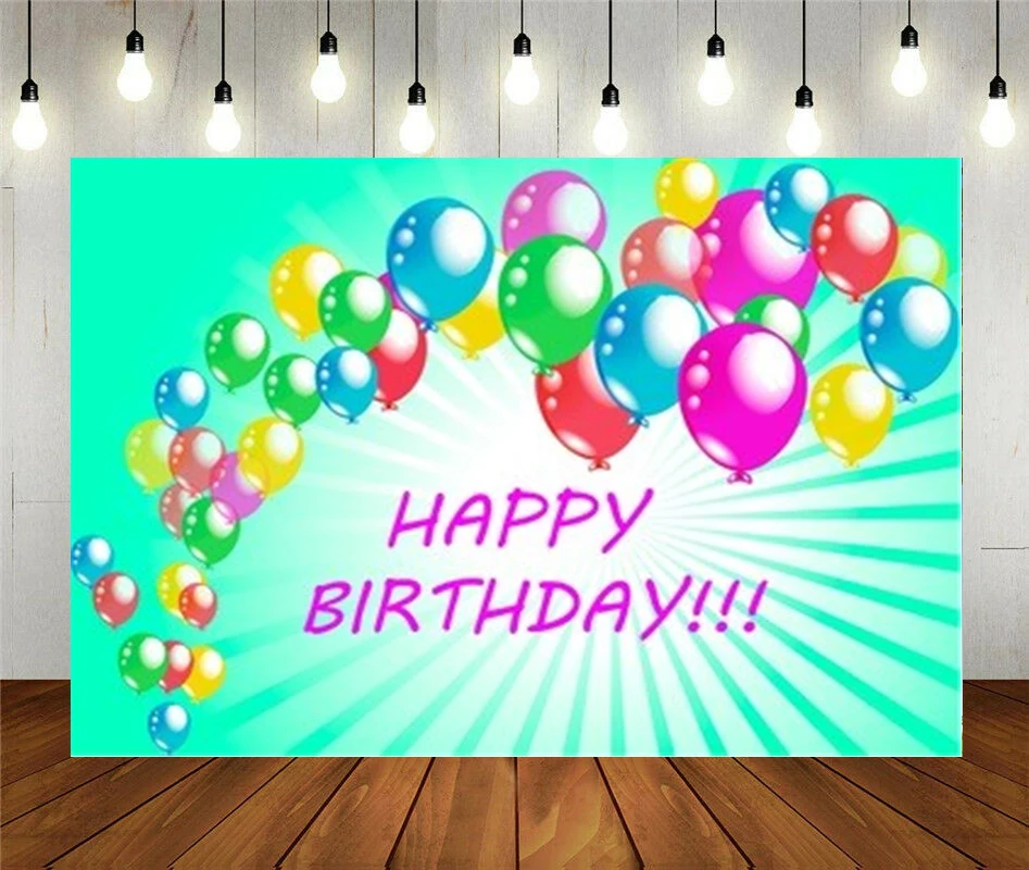 

Photo Studio Props Photography Backdrop Beatifull Happy Birthday Colorful Balloons Vinyl Background Birthday Party Decoration