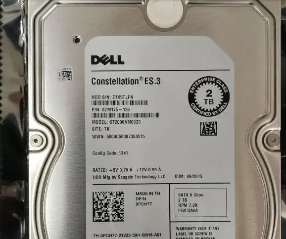 

2pcs Dell 2T SATA 3.5" 7.2K 0PCH77 ST2000NM0033 hdd