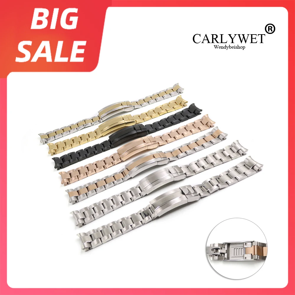 CARLYWET 20 мм Черный твердый изогнутый конец винтовые звенья скользящая застежка