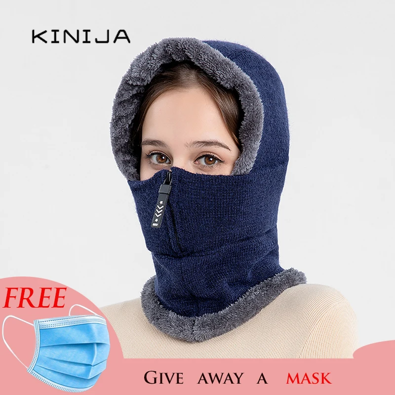 Зимняя Теплая Флисовая вязаная Шапочка мужской вязаный шарф с черепом теплая