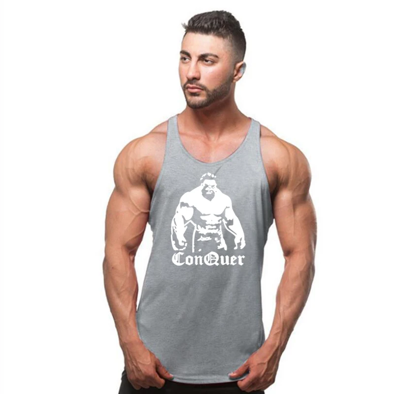 

Gym Brand Workout Casual Sportswear Stringer Clothing Bodybuilding Singlets Fitness Vest Men's Tank Top Muscle Sleeveless Shirt