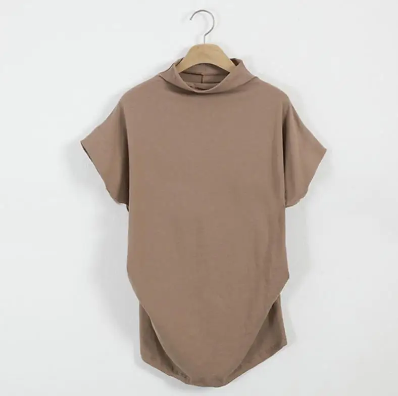 high collar bottoming shirt large size women's loose bat short-sleeved | Женская одежда