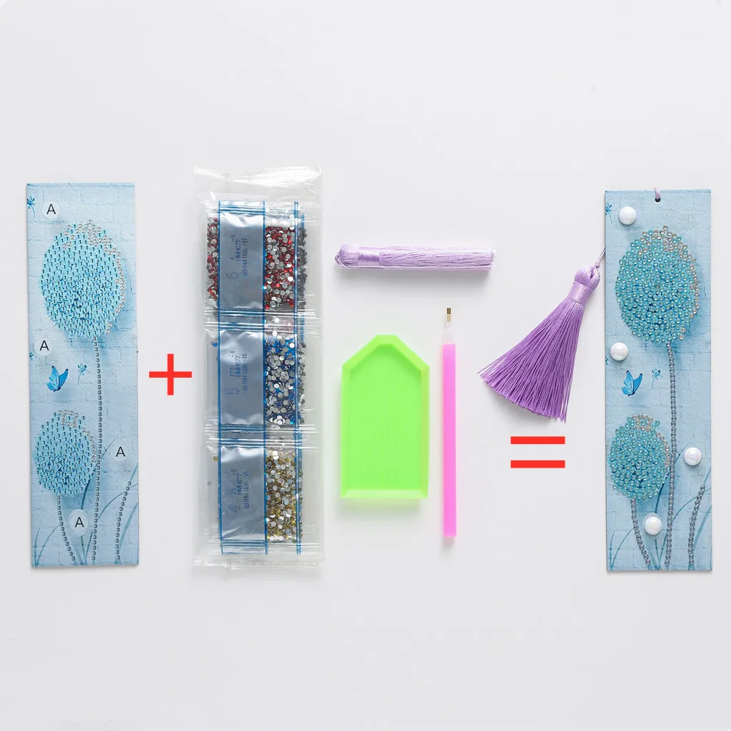 5D алмазная живопись изысканная милая девушка кожаная Закладка с кисточками