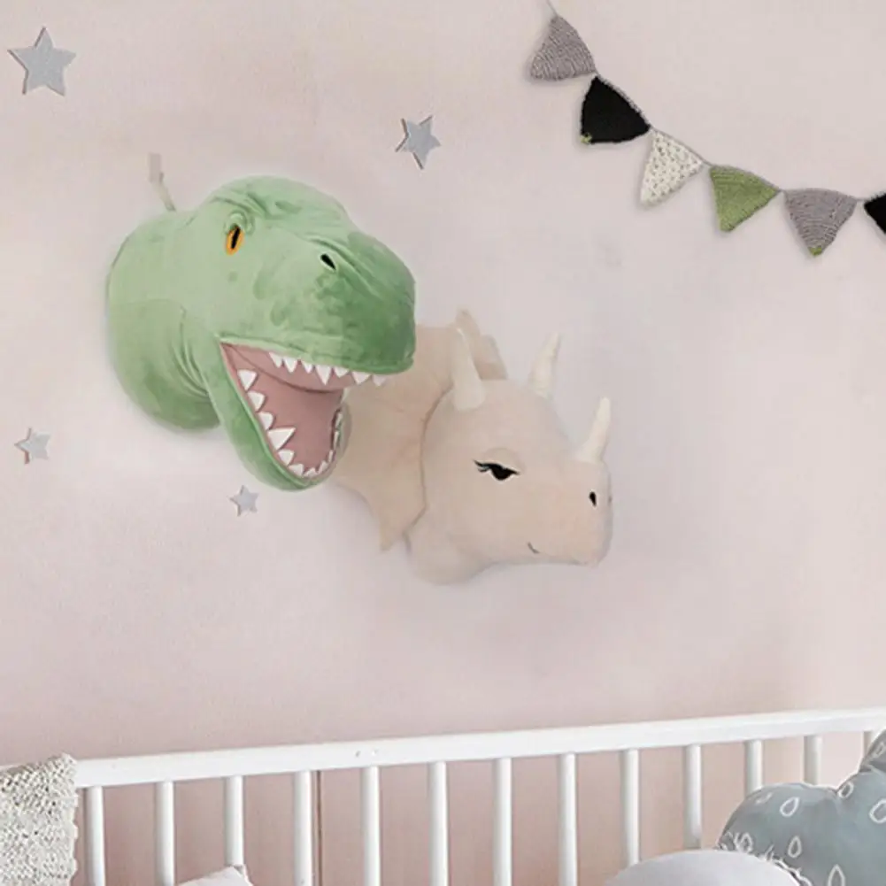 Голова животного динозавр Настенный декор носороги подвесное крепление мягкие