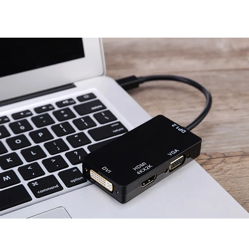 1 шт. Универсальный мини порт дисплея Гц а DP Thunderbolt к DVI + VGA HDMI адаптер подходит для