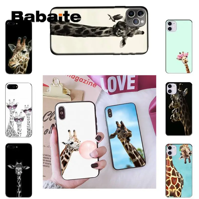Babaite Забавный Жираф животного милый чехол для телефона funda iPhone 8 7 6 6S Plus X XS Макс 5 5S SE