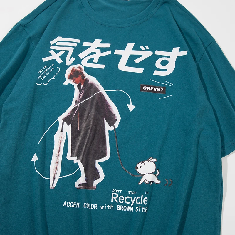 

Tees Tops Streetwear Harajuku Japanese Style Print Cotton Casual T-Shirts Men Short Sleeve Summer Hip Hop Oversized Tshirts Male