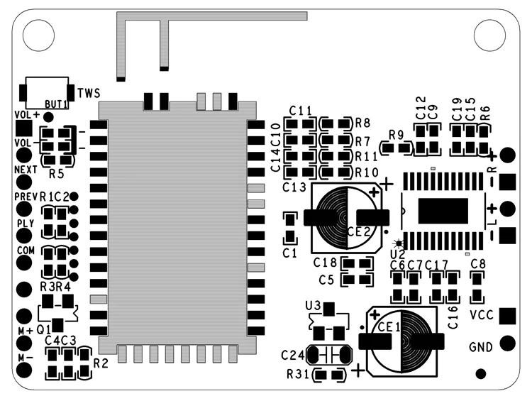 CSRA64215 APTXLL lossless music bluetooth power amplifier board TWS to boost the box 5W/6W/8W | Электронные компоненты и