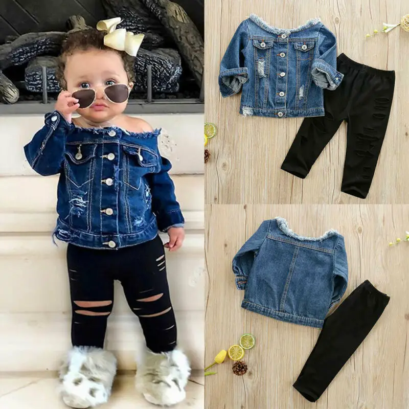 Милая Модная Джинсовая куртка для новорожденных девочек на весну и осень топы с