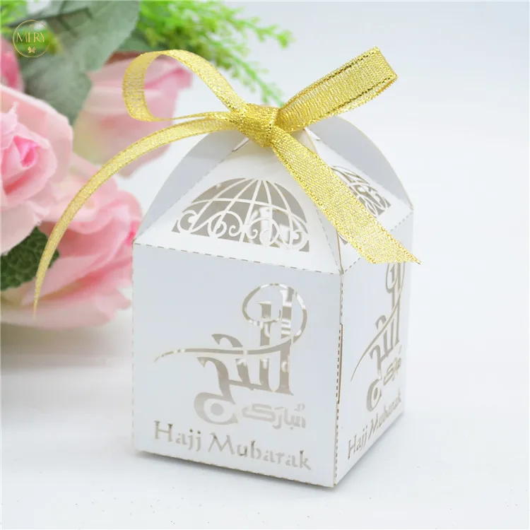 white pearl Hajj паломника Лазерная огранка золота подарок Рамадан коробки - Цвет: white pearl