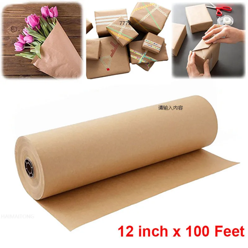

12inch 100 Feet Brown Kraft Butcher Paper Roll Natural Food Wrapping Paper