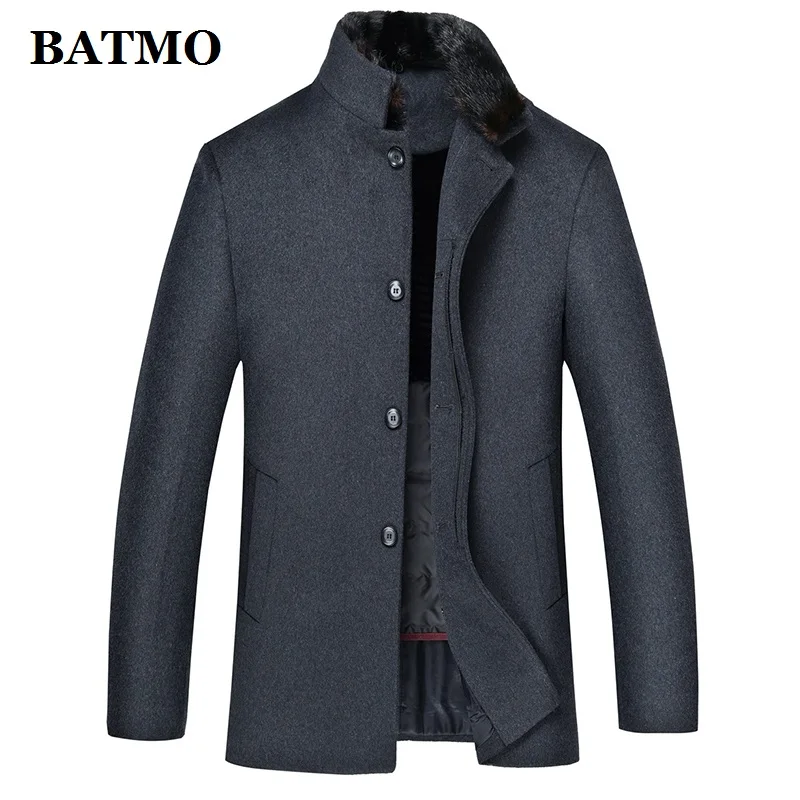 Мужской шерстяной тренчкот BATMO Новое поступление толстые шерстяные куртки с 90%