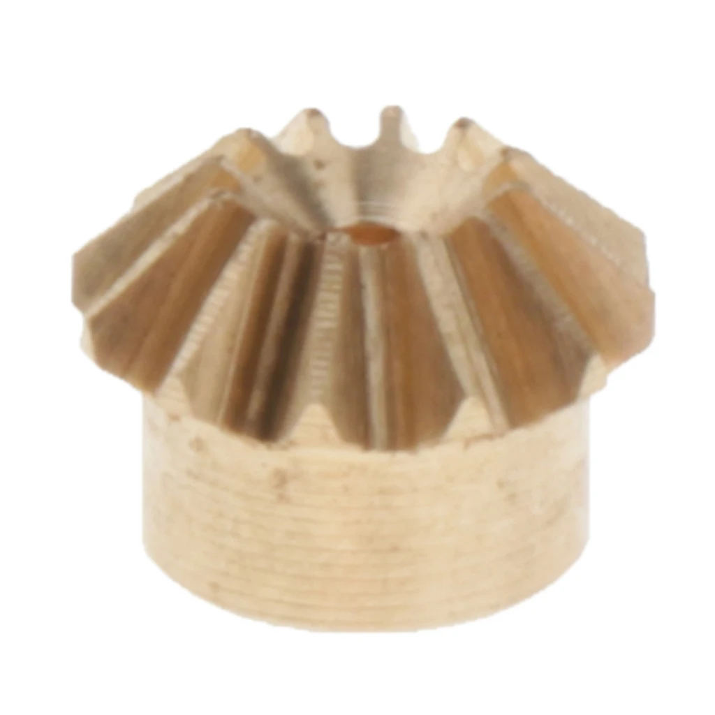 

0.4 Modulus Brass Bevel Gear 12 Tooth, 1mm Inner Hole Dia. 3mm Height