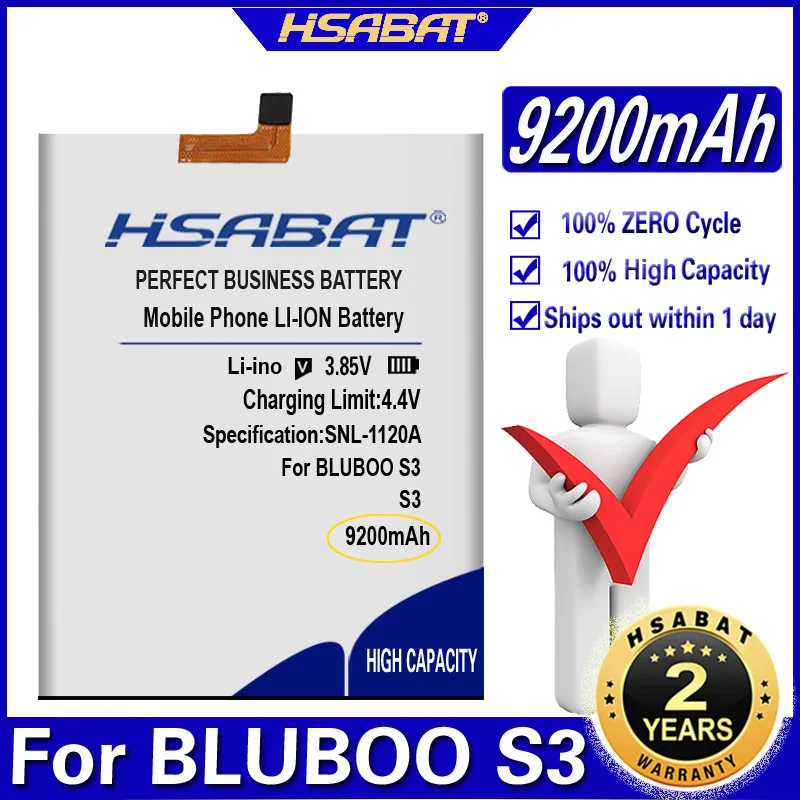 Аккумулятор высокой емкости HSABAT S3 9200mAh для смартфонов BLUBOO | Мобильные телефоны и