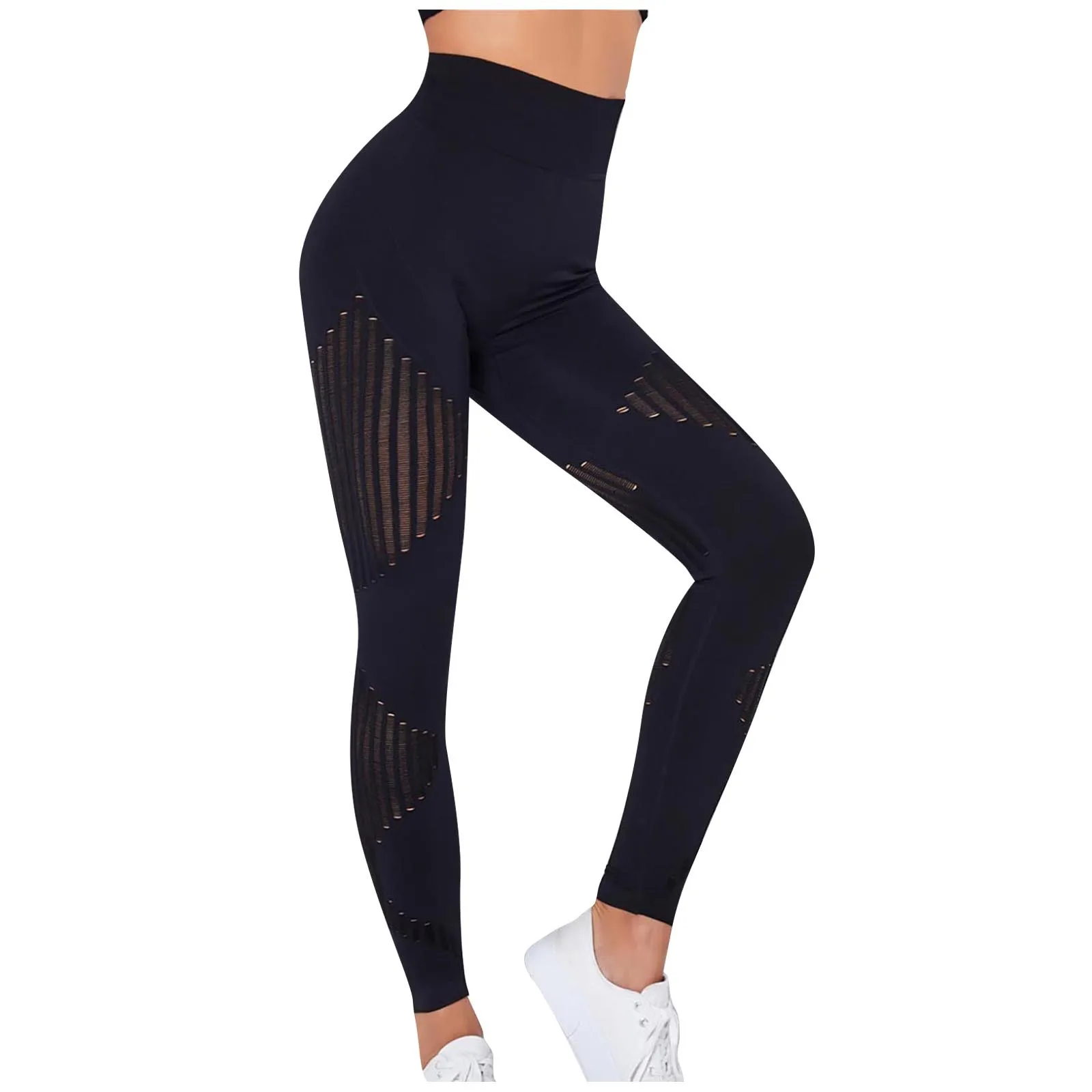 

Fashion Women's Jacquard Butt Hip Lifting Exercise Fitness Running High Waist Yo ga Sweat Absorption Breathable Tight Pants