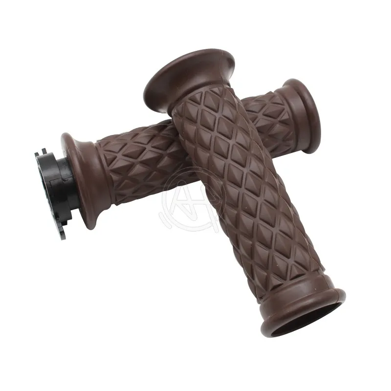 Ретро старая школа 7/8 &quotмотоциклетные коричневые алмазные ручки для дроссельной