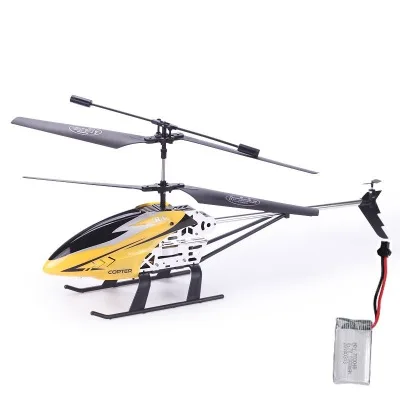Yellow 1 battery Новинка 3.5CH одно лезвие 50 см большой пульт дистанционного управления металлический Радиоуправляемый вертолет с гироскопом RTF для детей уличная летающая игрушка - Цвет: Yellow 1 battery