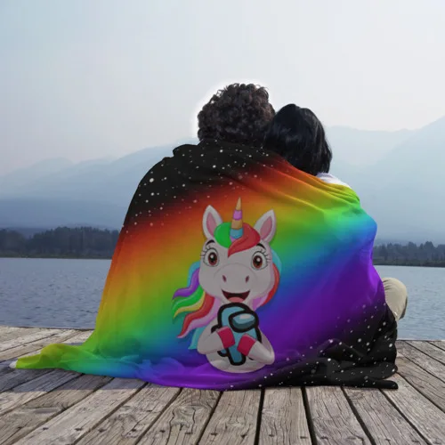 Плед 3D AMONG US - С ЕДИНОРОГОМ | Дом и сад