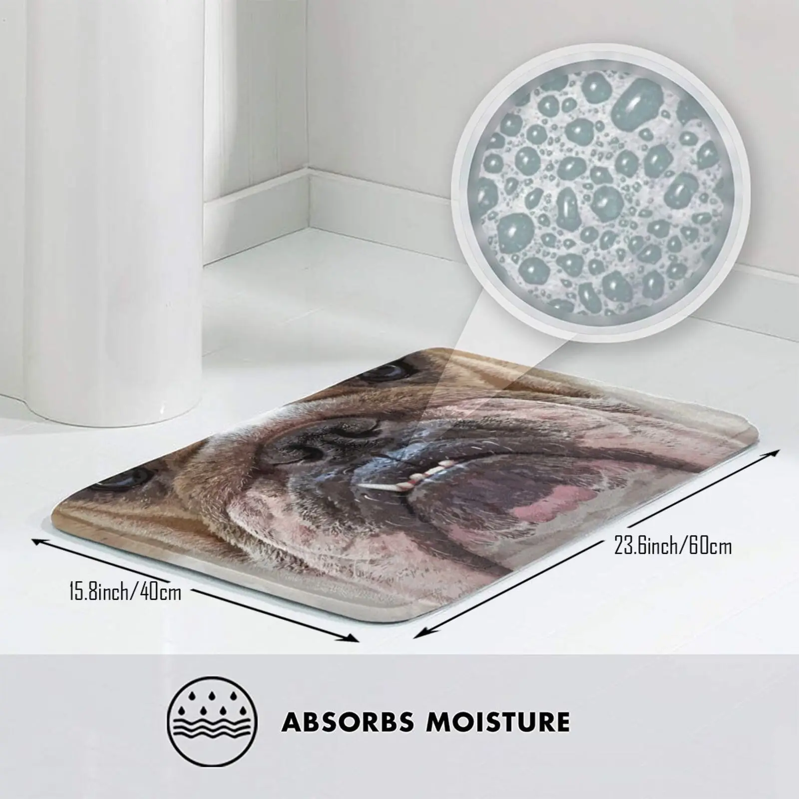 Английский бульдог уход за кожей лица Мягкий Нескользящий Коврик для ванной