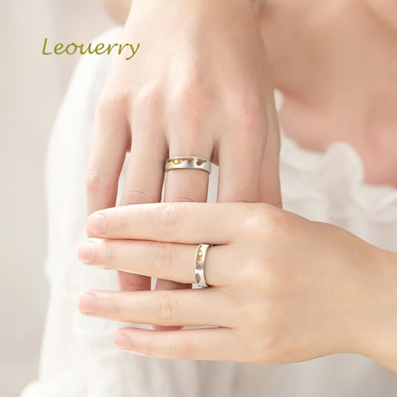 Кольцо Leouerry из серебра 925 пробы с золотыми бусинами и волнами | Украшения