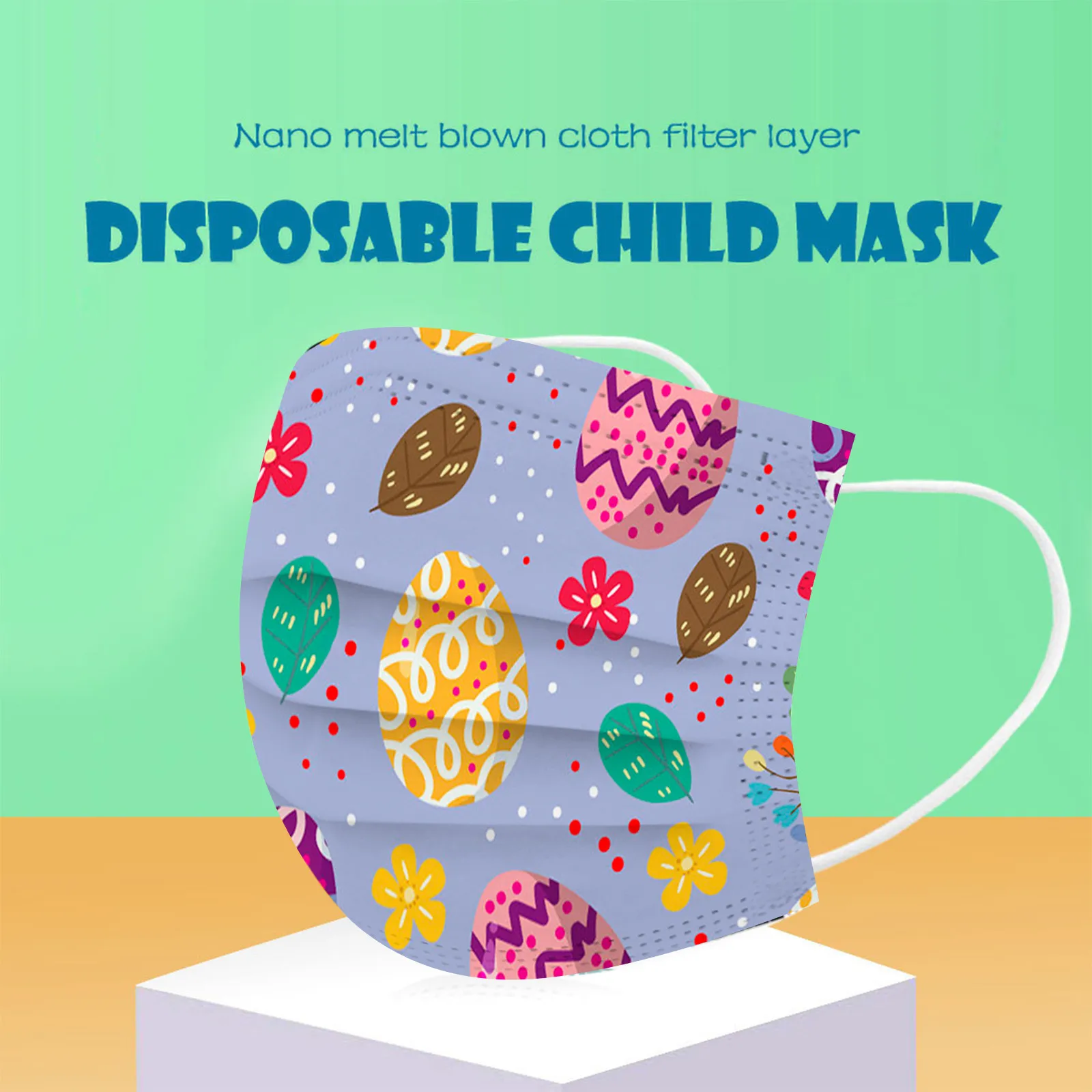 20pc Adult's Easter Day Mask Disposable Face Industrial 3-Layer Masks Egg Rabbit Print Protective Mascaras mascarillas | Красота и
