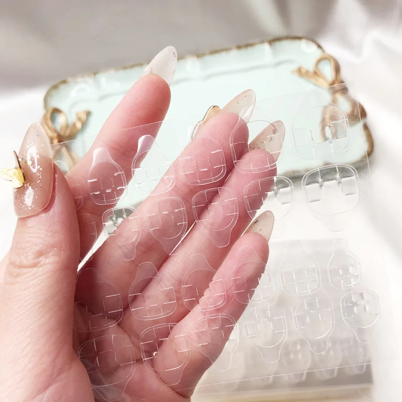 24 шт. Красота DIY Желе Двусторонняя лента накладные ногти Советы экологически