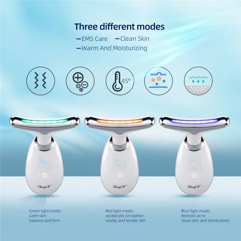

LED Photon Neck Massager EMS Face Lifting Skin Rejuvenation Wrinkle Remover Anti Aging V Face Double Chin Remover Beauty Device