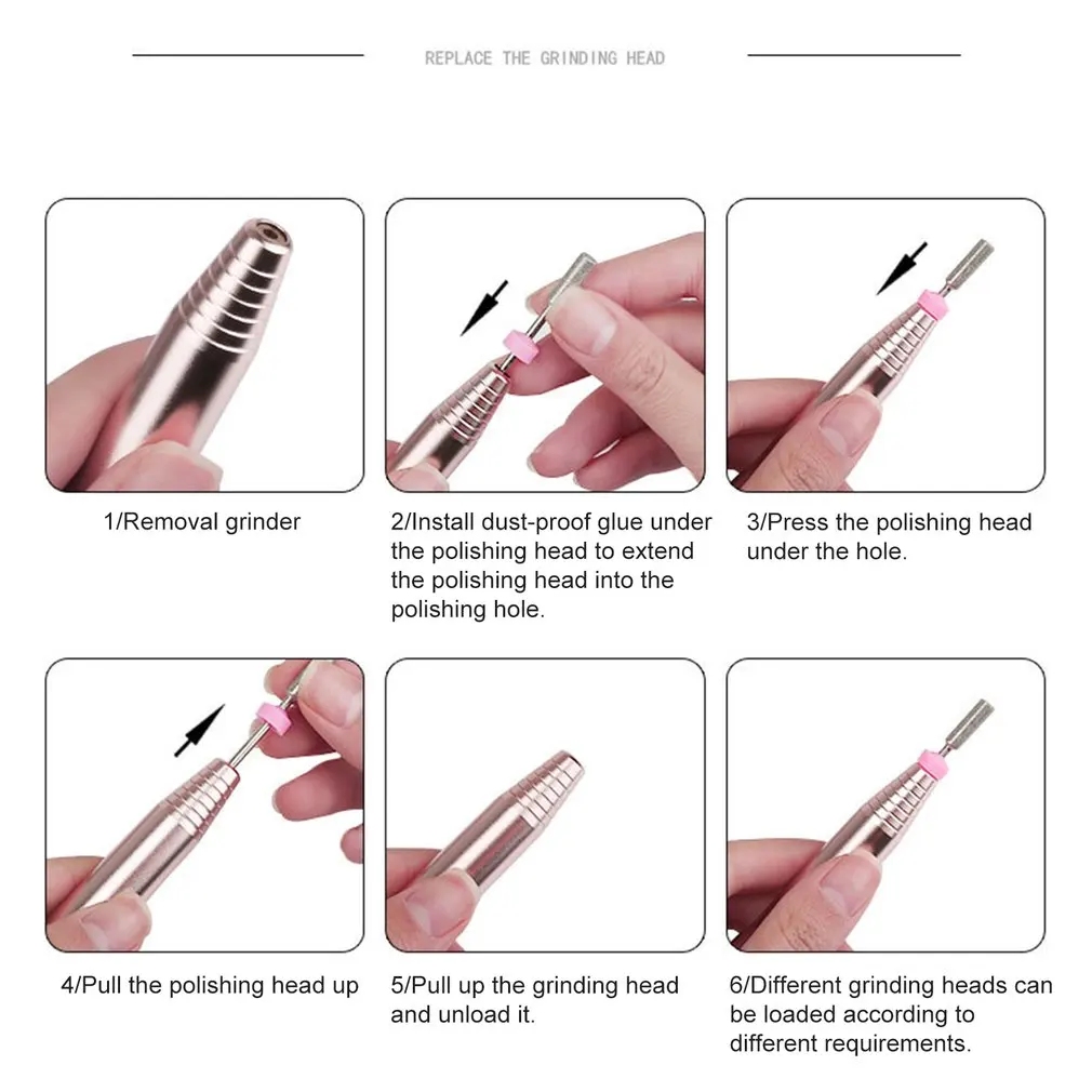 

Portable Pen Manicure Grinding Machine Resurrection Polishing Pen 20000 Rpm Inverting Electric Nail Piercing Device