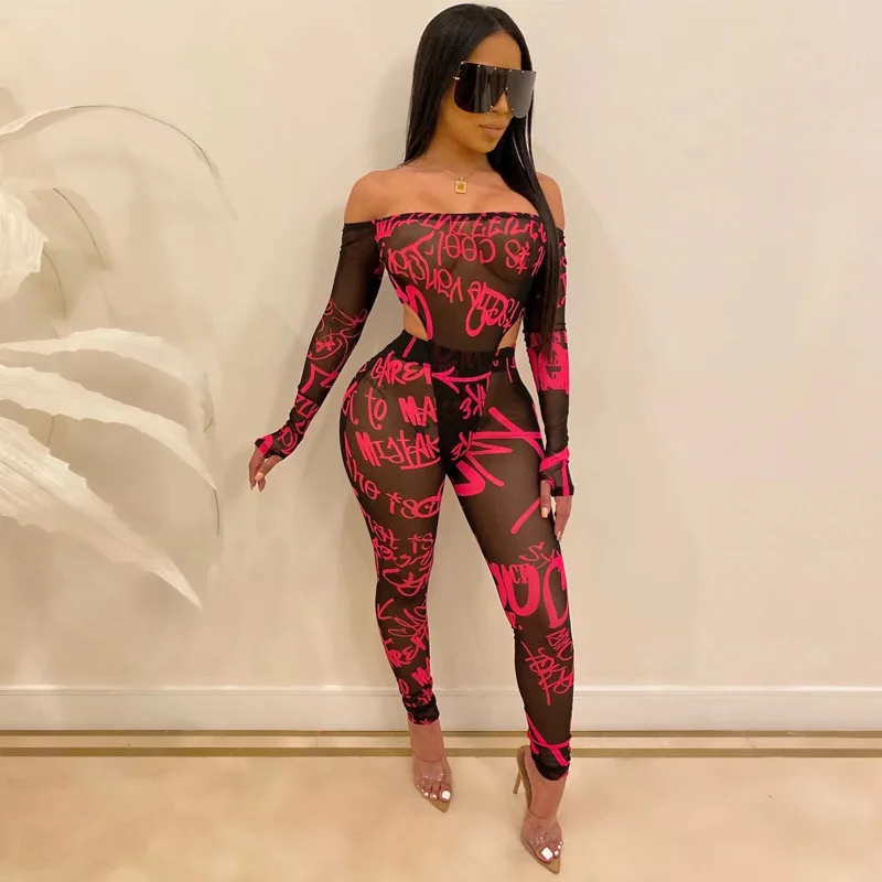 Новый комбинезон BKLD на одно плечо с надписью + длинные брюки комплект из двух