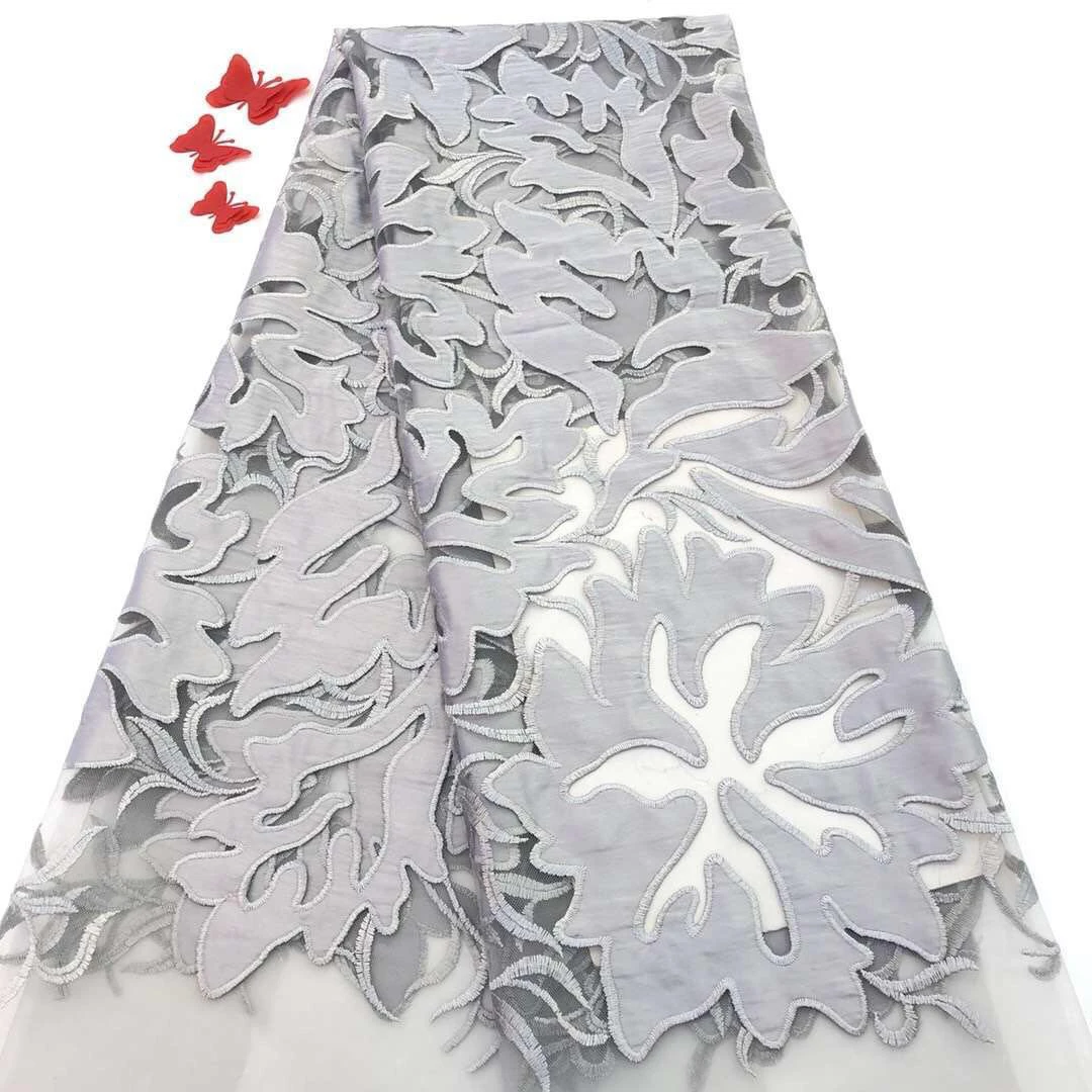 

African Mesh Lace Fabric 2021 High Quality Lace Embroidered Nigerian French Guipure Tulle Laces Fabric For Women Dress FJ31181
