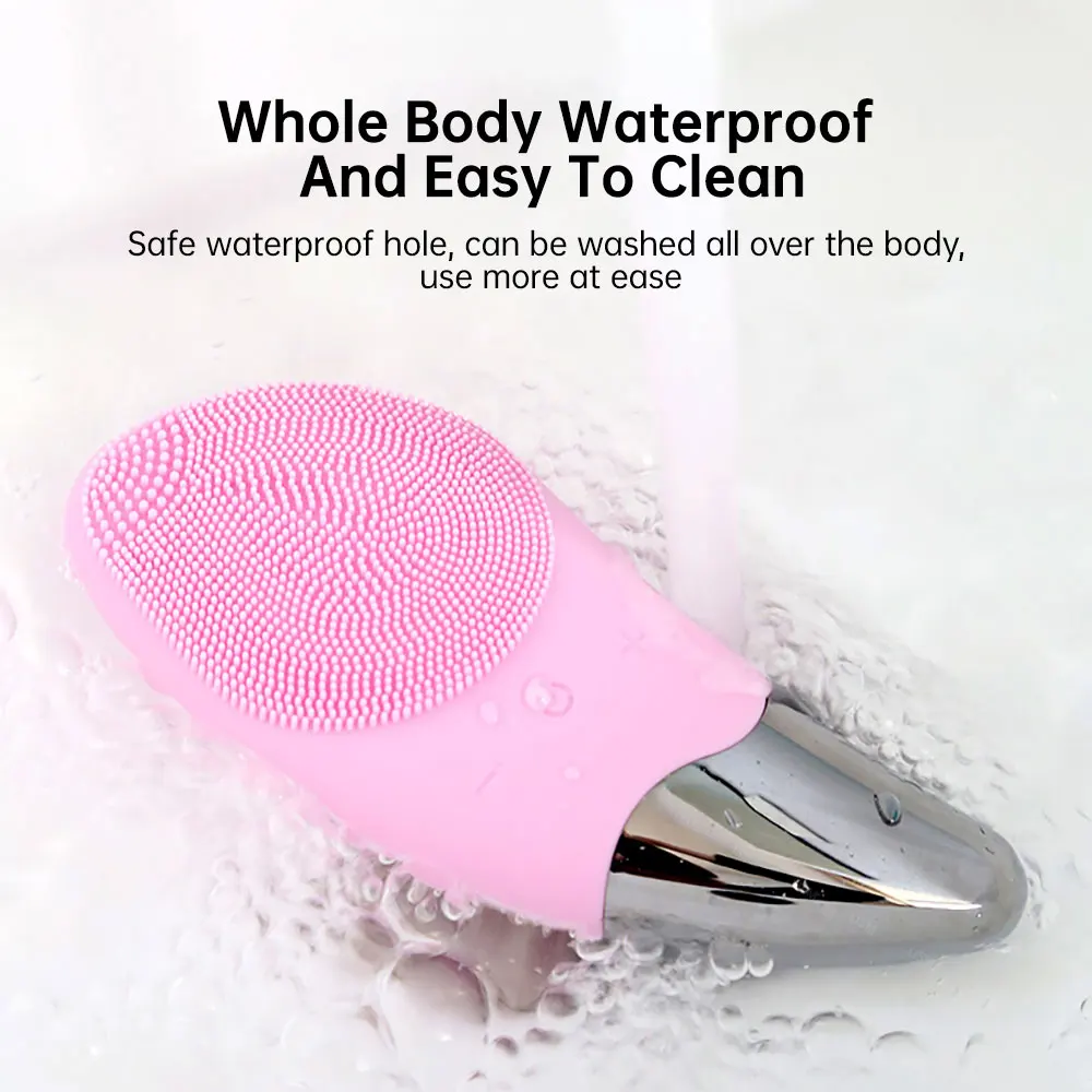 

Mini Electric Face Cleansing Brush Silicone Sonic Electric Facial Cleanser Deep Washing Face Massager Facial Cleansing Brush