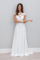2019 new arrival custom robe de mariee vestido de noiva elegant lace short sleeves beautiful vestidos beach wedding dresses
