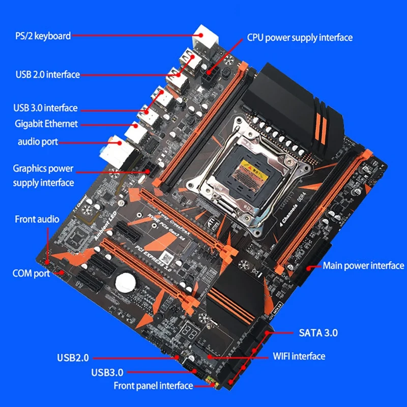 Набор материнской платы X99 с Φ V3 CPU E5-2620 Pin четырехканальная материнская плата DDR4 REG