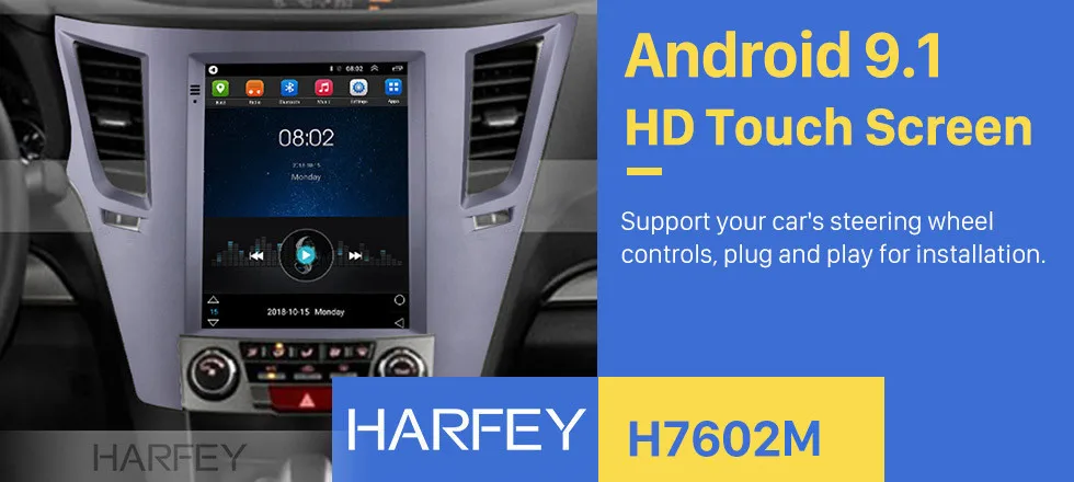 Harfey для 2010-2013 Subaru Outback Android 9,1 автомобильный мультимедийный плеер видеокамера заднего вида в автомобиле с поддержкой технологии MirrorLink Link FM 9," 4G LTE gps Navi