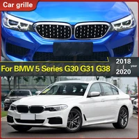2pcs car racing grill meteor diamond star style front kidney grille bumper for bmw 5 series g30 g31 g38 520i 530i 540i 2018 2019