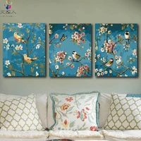 diy colorings pictures by numbers with colors birds and flowers picture drawing painting by numbers framed decor three pieces