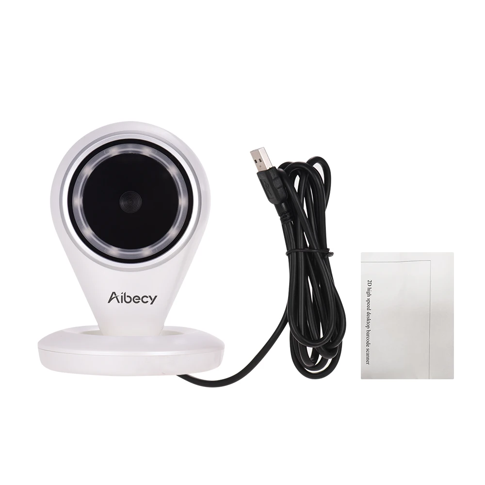 Aibecy Hands free USB проводной 1D 2D QR Barcoder сканер Настольный всенаправленный штрих код