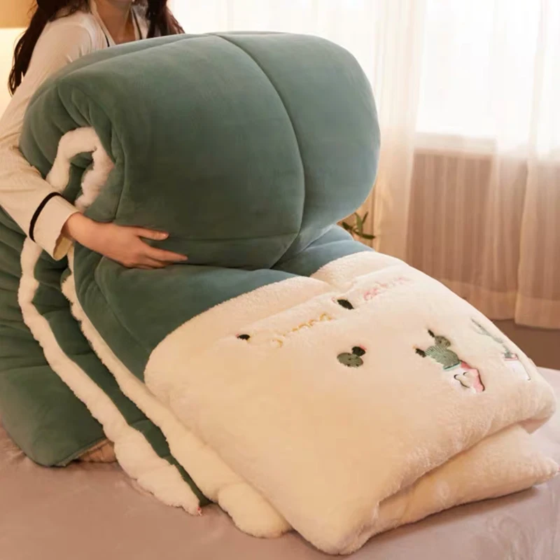 Кашемировое бархатное одеяло из ягненка теплое Толстое Зимнее шерстяное