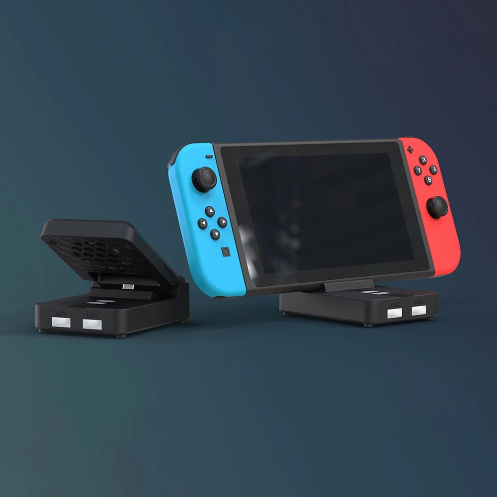 

Портативная Складная док-станция для Nintendo, адаптер HDMI, док-станция для переключения зарядного устройства с кнопкой переключения вентилятор...