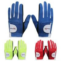 1 pair golf gloves kids junior children left right hand rain grip 3d performance mesh non slip micro soft fiber