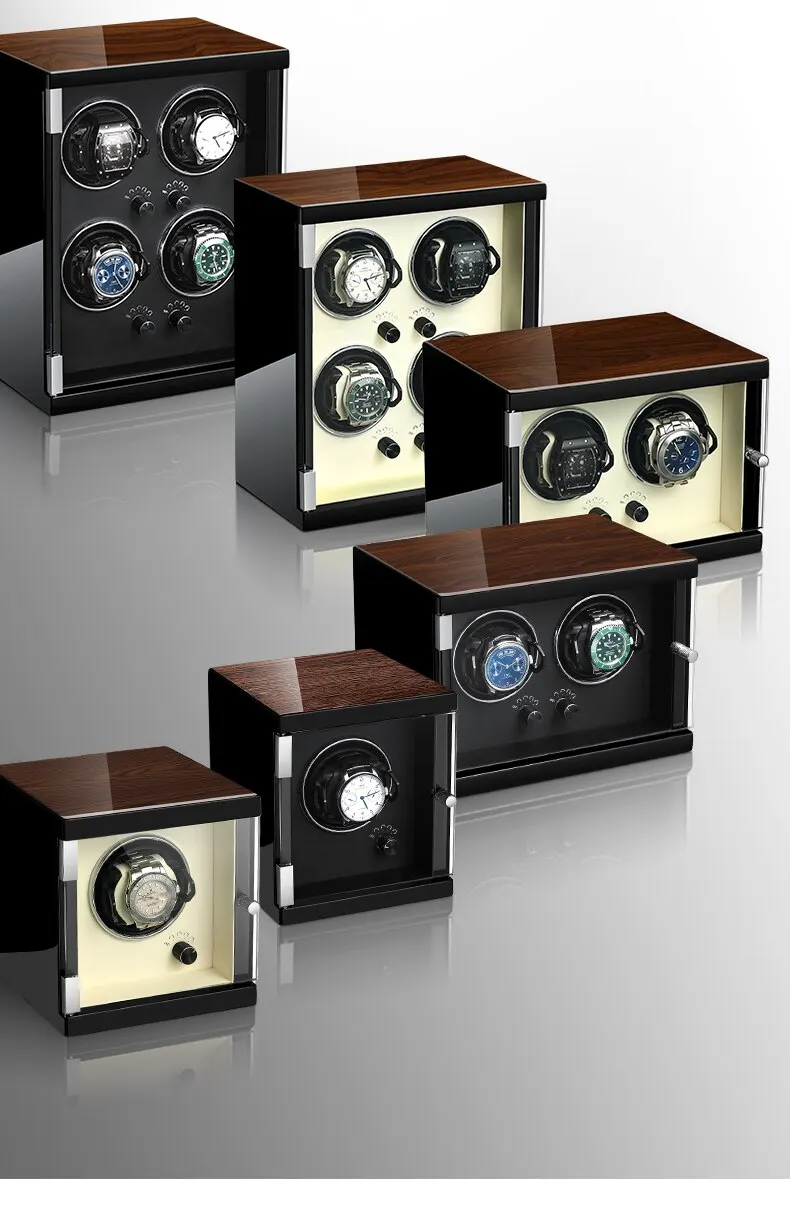 

LUNDA Automatic Watch Winder Box Case Holder Mechanical Watch Display Organizer EU/US/AU/UK Plug Luxury Motor Shaker PU
