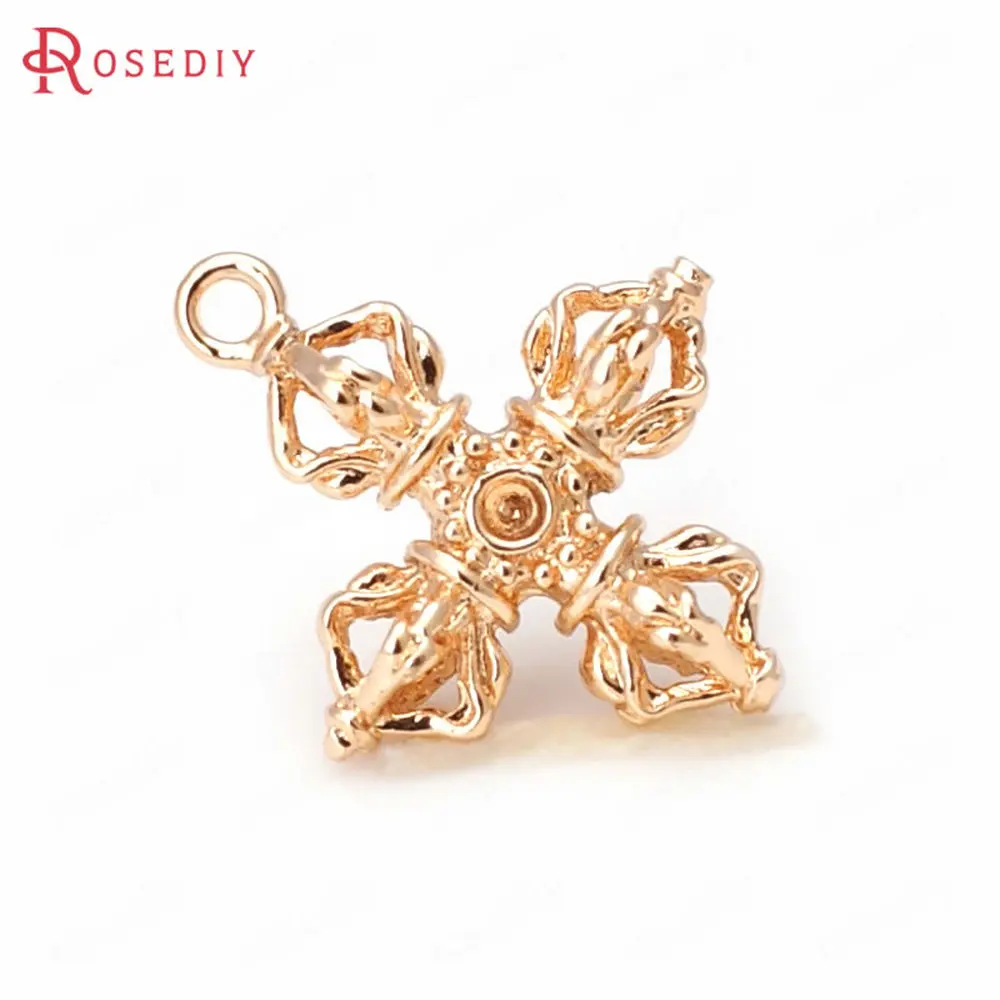 20 шт. античное серебро/12 24 к шампанское золотого цвета 23*20 мм Крест Phurpa Пест Ваджра