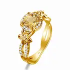 Кольцо из серебра 925 пробы, 14 к, с желтым цитрином и цирконом