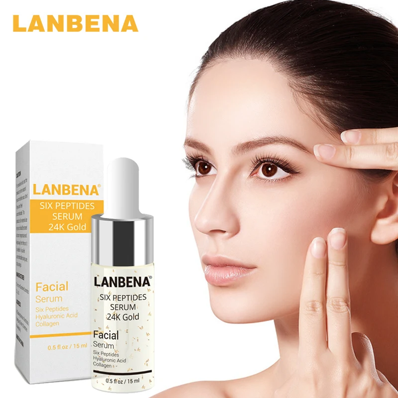 LANBENA чистый 24 К золотой эссенция Гиалуроновая кислота отбеливающий увлажняющий Антивозрастной дневной крем против морщин уход за лицом коллаген